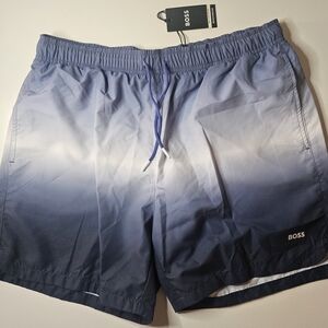 Boss Navy Blue Ombre Swim Shorts